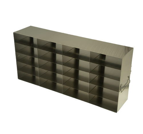 stainless steel laboratory freezer rack for 100 place plastic hinged lid cryo boxes four deep by five high 