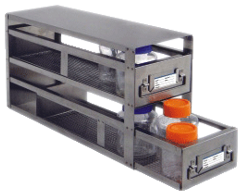 stainless steel laboratory freezer rack drawer for storage bottles 2 drawers