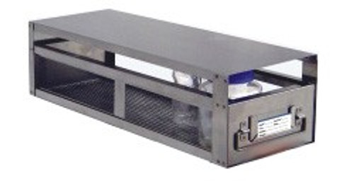 stainless steel laboratory freezer rack drawer for storage bottles 1 drawer long 